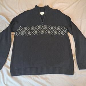 Sonoma Black Quarter-Zip Sweater - Large